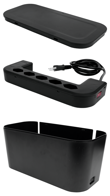 Steffen Cable Organizer Box mit Steckdosenleiste 5xT13 mit externem Schalter,sw - Image 6