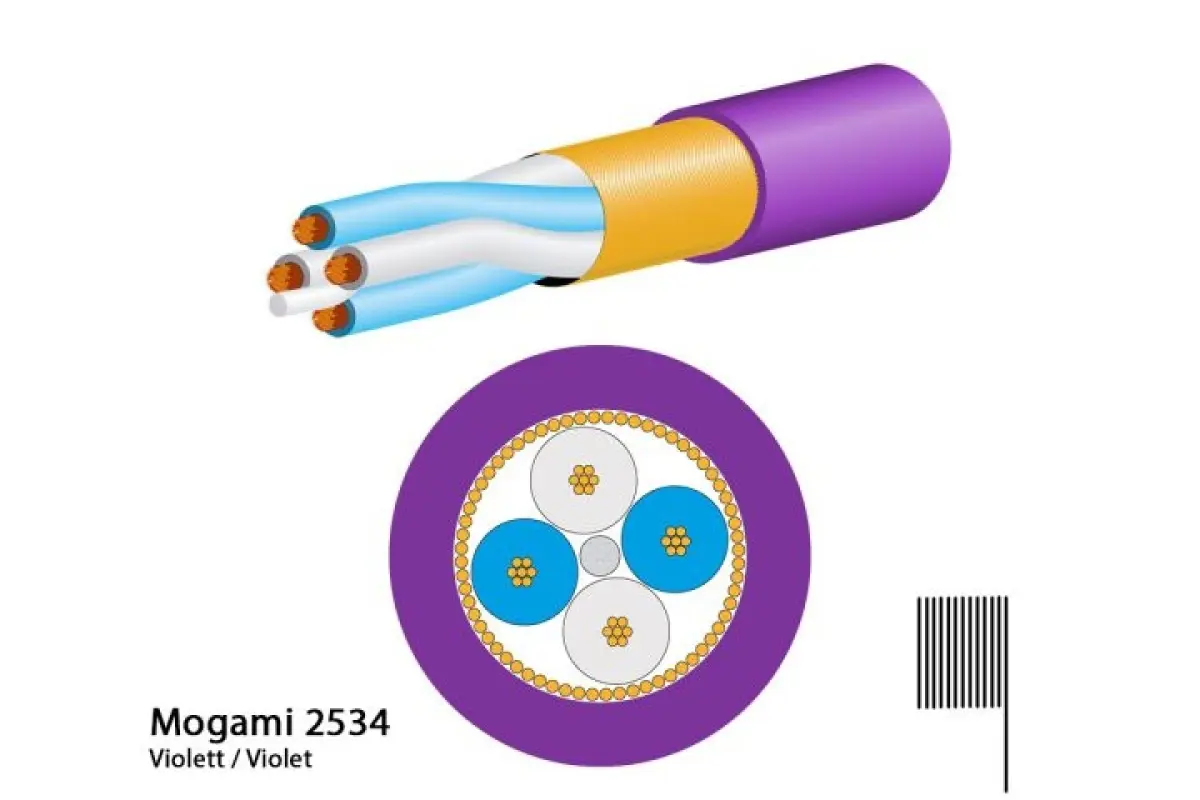 Mogami 2534 Mikrofonkabel, Neglex Quad, Ø 6,0 mm, violett, 50m Rolle