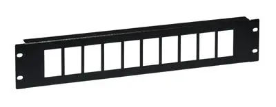 Contrik P10-FLF-SW-2HE 10er Panel FLF, 19'' 2HE, leer, sw matt
