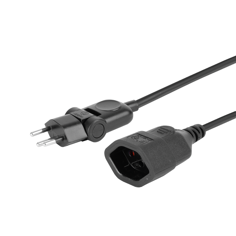 STEFFEN Verlängerungskabel mit Klappstecker Td 3G1.0mm² 1m T12-T13 IP20 sw