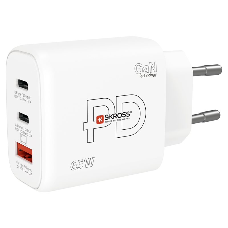 SKROSS Ladeadapter 45W PD 1xUSB-A + 1xUSB-C max. 5.4A, ws