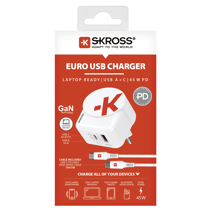 SKROSS Ladeadapter 45W PD 1xUSB-A + 1xUSB-C max. 5.4A, ws - Image 5