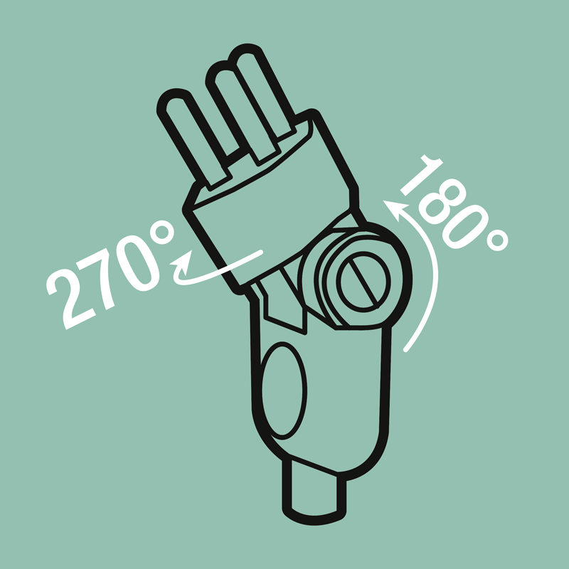 STEFFEN Verlängerungskabel mit Klappstecker Td 3G1.0mm² 3m T12-T13 IP20 ws - Image 3