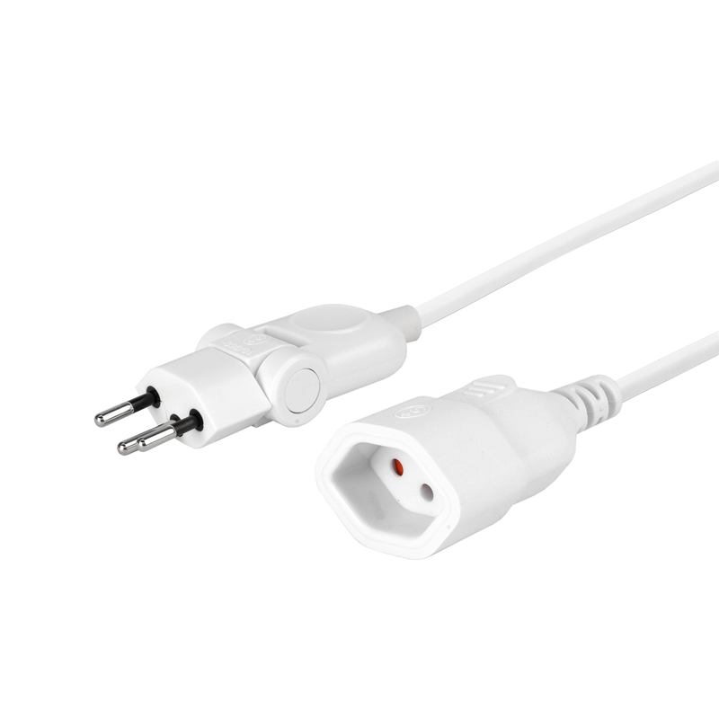 STEFFEN Verlängerungskabel mit Klappstecker Td 3G1.0mm² 5m T12-T13 IP20 ws