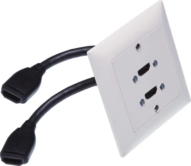 Contrik UP-ED/2HDMI-KBS UP-EDIZIOdue weiss, 2x HDMI f/f Kabel