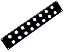 Contrik CR-P1-2HE16D-ST-SW 19''2HE Panel Stahl sw 16XLR Auss., leer