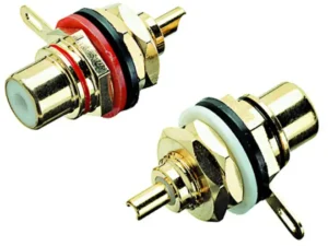 Contrik RCA/Cinch chassis jack (1 pair, BL & RD)