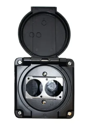 Contrik AP2-NASS-SW NAP-Dose mit Deckel, sw, 2xD-Serie IP55