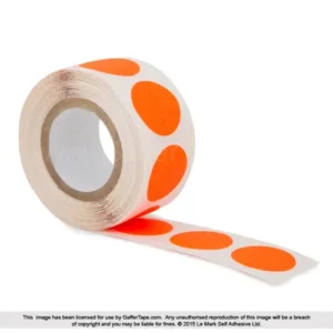 Pro Gaff Fluorescent Dots Mini Roll Fluorescent Orange 19mm