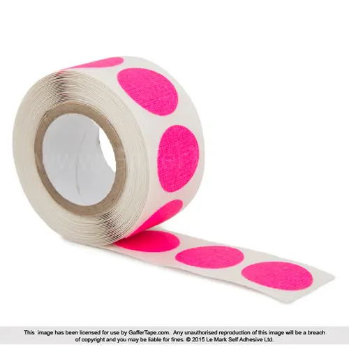 Pro Gaff Fluorescent Dots Mini Roll Fluorescent Pink 19mm