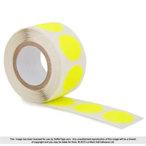 Pro Gaff Fluorescent Dots Mini Roll Fluorescent Yellow 19mm