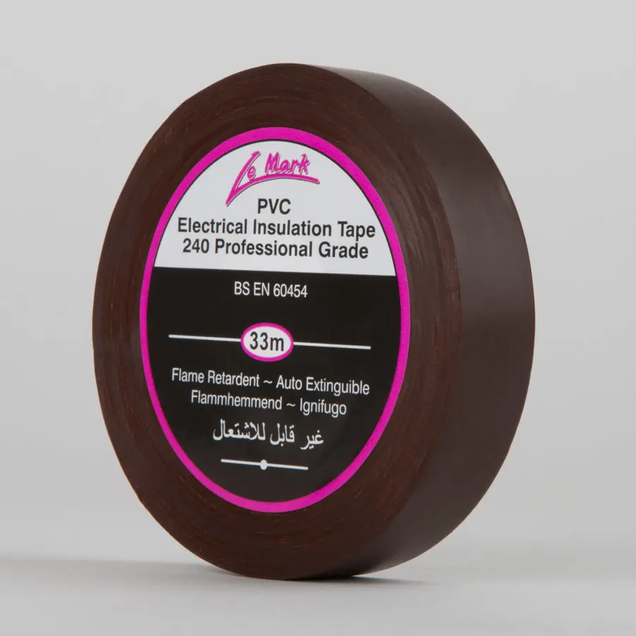 Le Mark PVC Electrical Insulation Tape Brown 25mm x 33m