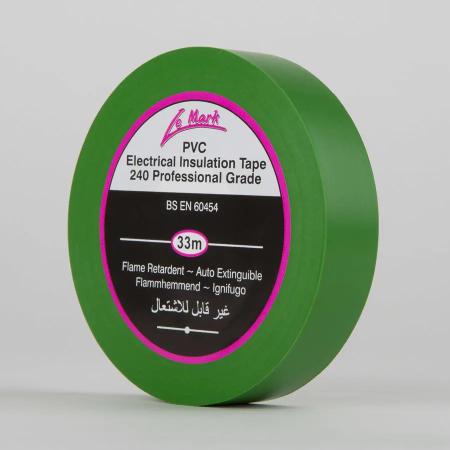 Le Mark PVC Electrical Insulation Tape Green 75mm x 33m