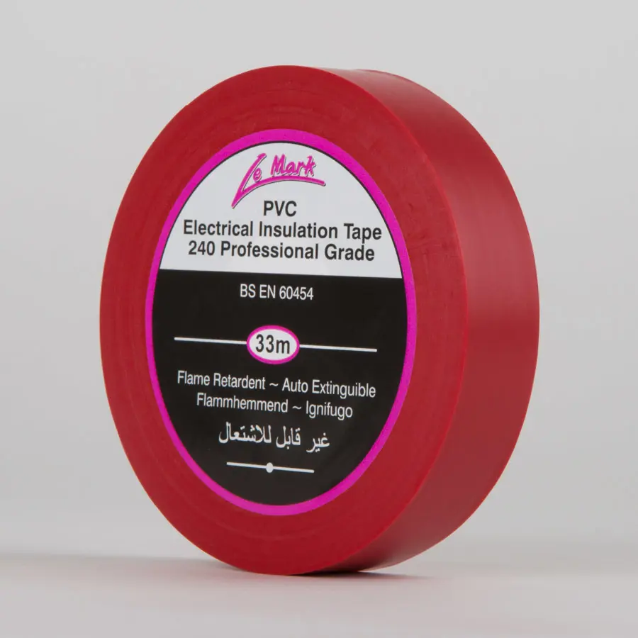 Le Mark PVC Electrical Insulation Tape Red 75mm x 33m
