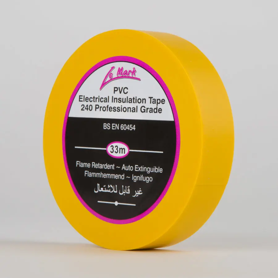 Le Mark PVC Electrical Insulation Tape Yellow 75mm x 33m
