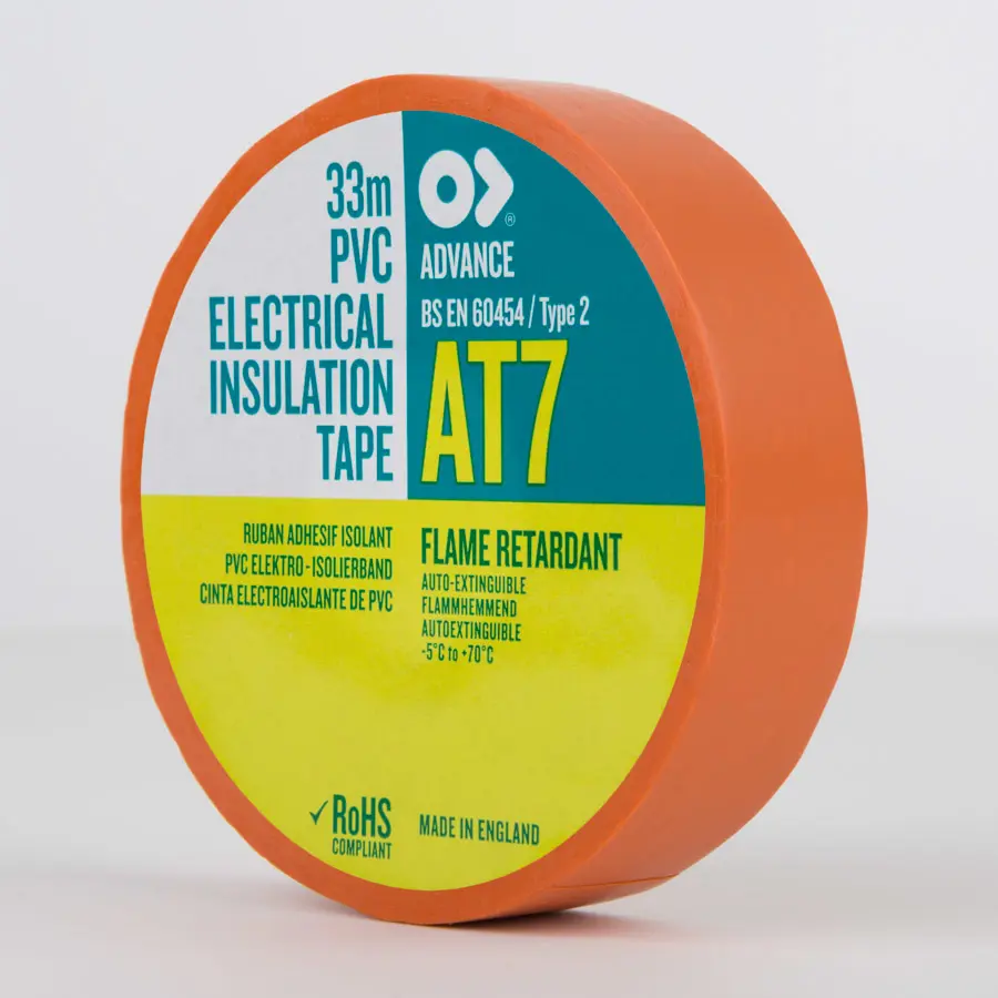 Advance PVC Electrical Insulation Tape AT13 Orange 12mm x 33m