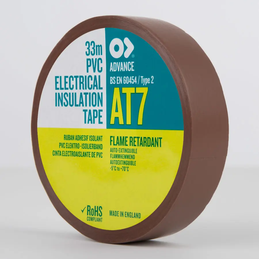 Advance PVC Electrical Insulation Tape AT31 Brown 50mm x 33m
