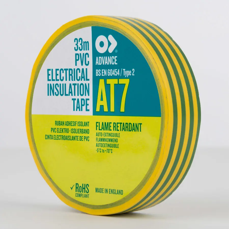 Advance PVC Electrical Insulation Tape AT32 Earth 50mm x 33m