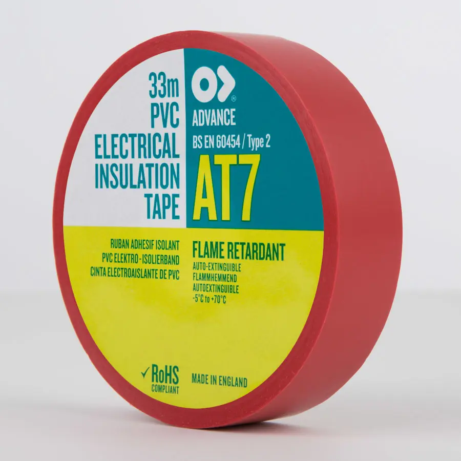 Advance PVC Electrical Insulation Tape AT36 Red 50mm x 33m