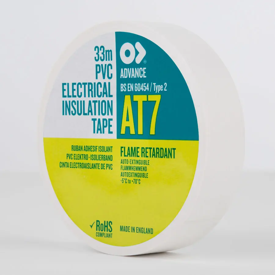 Advance PVC Electrical Insulation Tape AT38 White 50mm x 33m