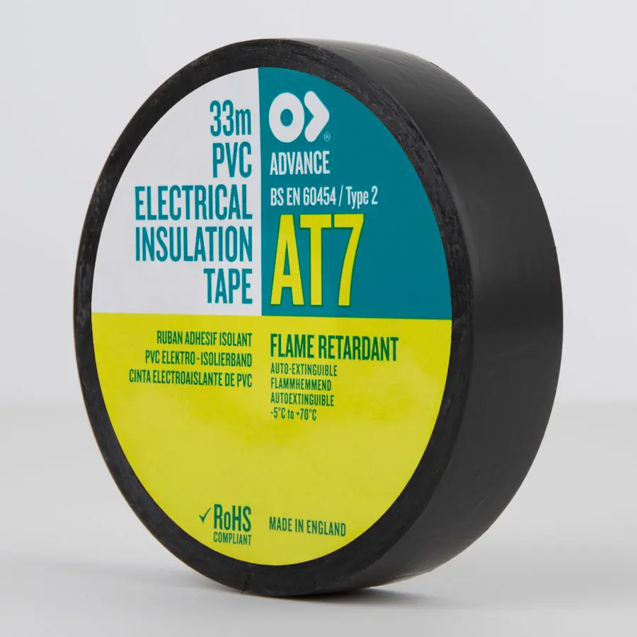 Advance PVC Electrical Insulation Tape AT41 Black 25mm x 33m