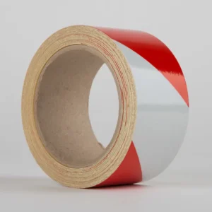 Le Mark Reflective Hazard Tape Hazard Red/White 50mm x 10m