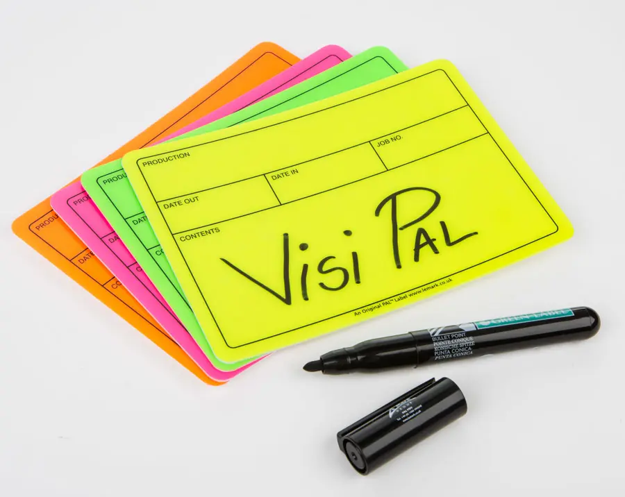 Le Mark Visi-PAL™ Label SINGLE COLOUR PACK 8 Fluorescent Labels, 1 PAL Pen, 1 PAL Clean