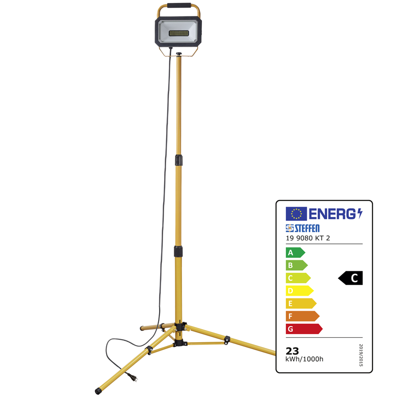 WORKLIGHT LED Strahler 23W gelb Teleskopstativ gelb 5m Kabel H07RN-F3g1 – Bild 2
