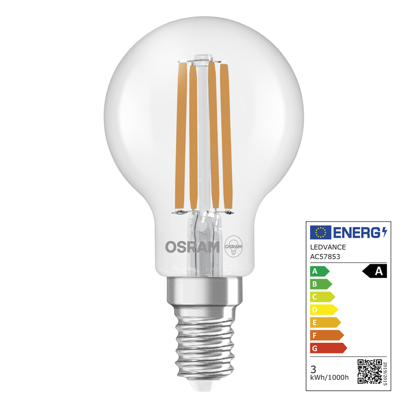 Osram LED Classic P E14 240V 2.2W 470lm WW - Image 2