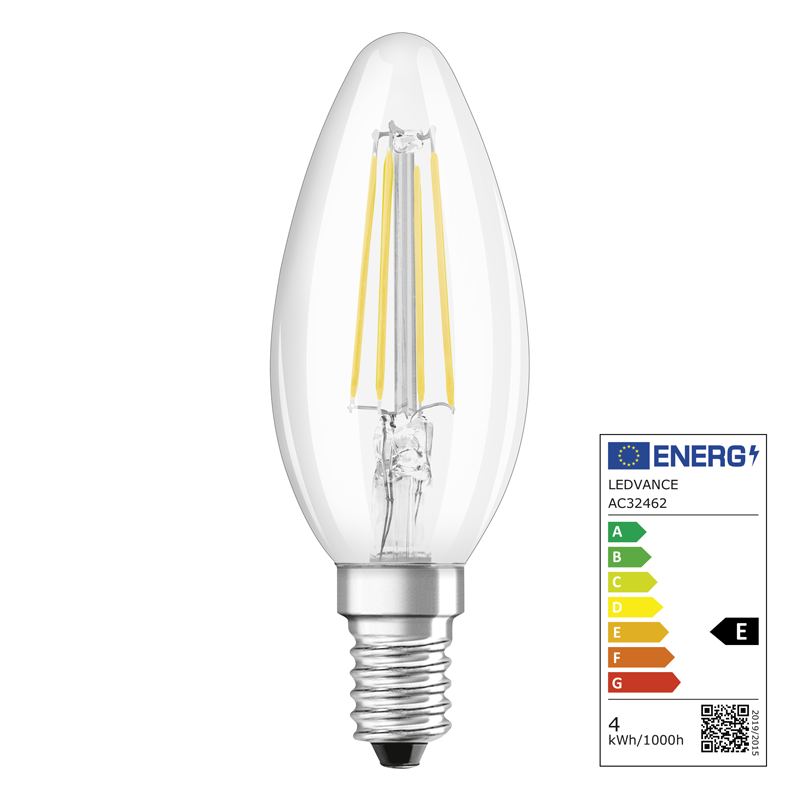 Osram LED Star Retrofit Classic B E14 240V 4W 470lm WW - Image 2