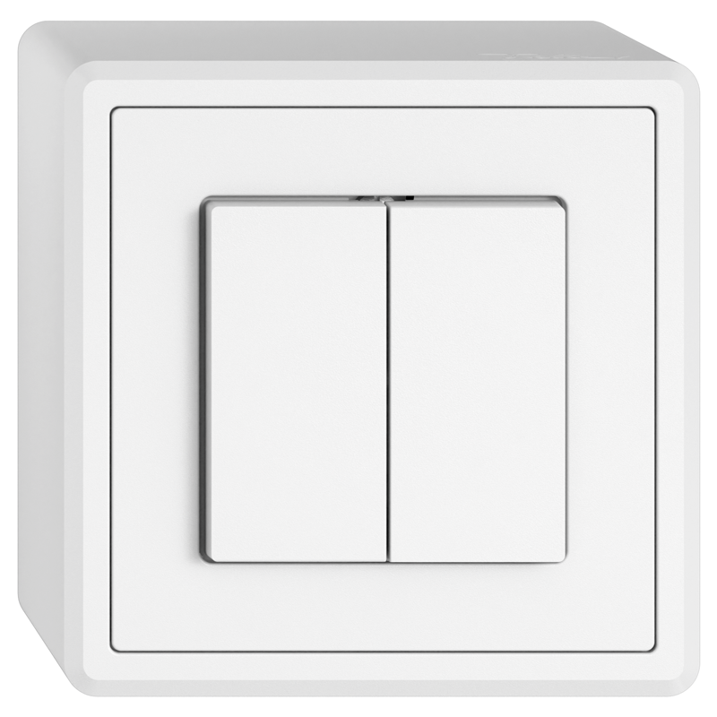 EDIZIO.liv AP-Doppeldruckschalter SCH1(3+3) ws