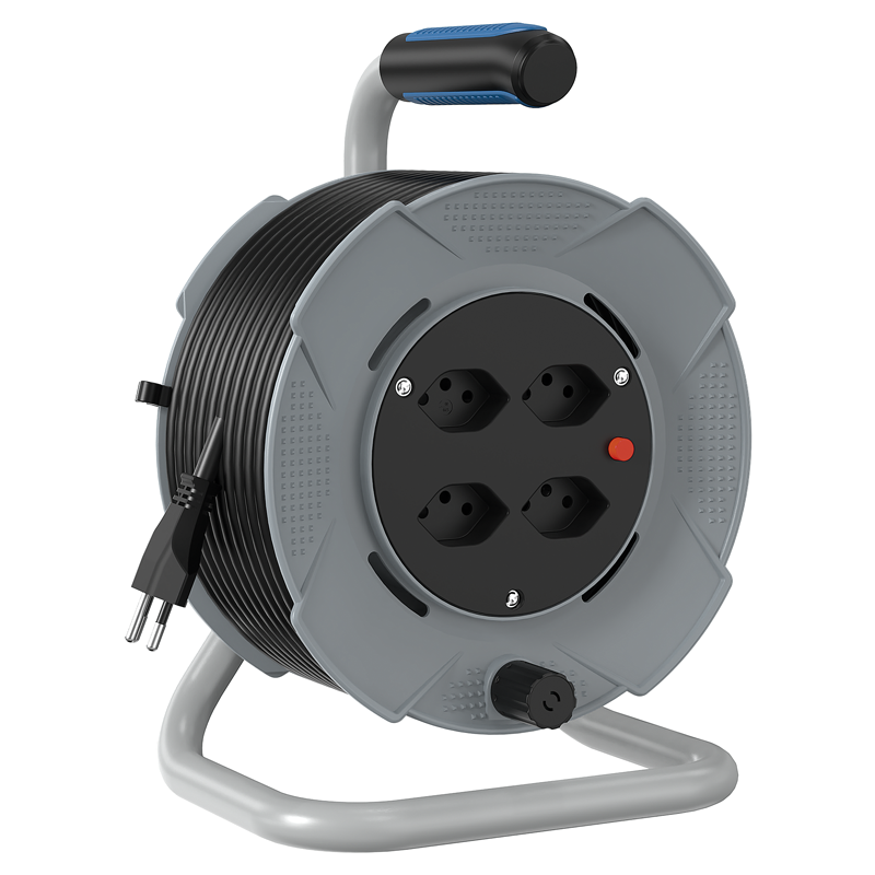 STEFFEN Kunststoff Kabelrolle 4xT13 Td 3x1mm² 20m grau/schwarz