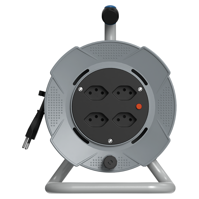 STEFFEN Kunststoff Kabelrolle 4xT13 Td 3x1mm² 20m grau/schwarz - Image 2