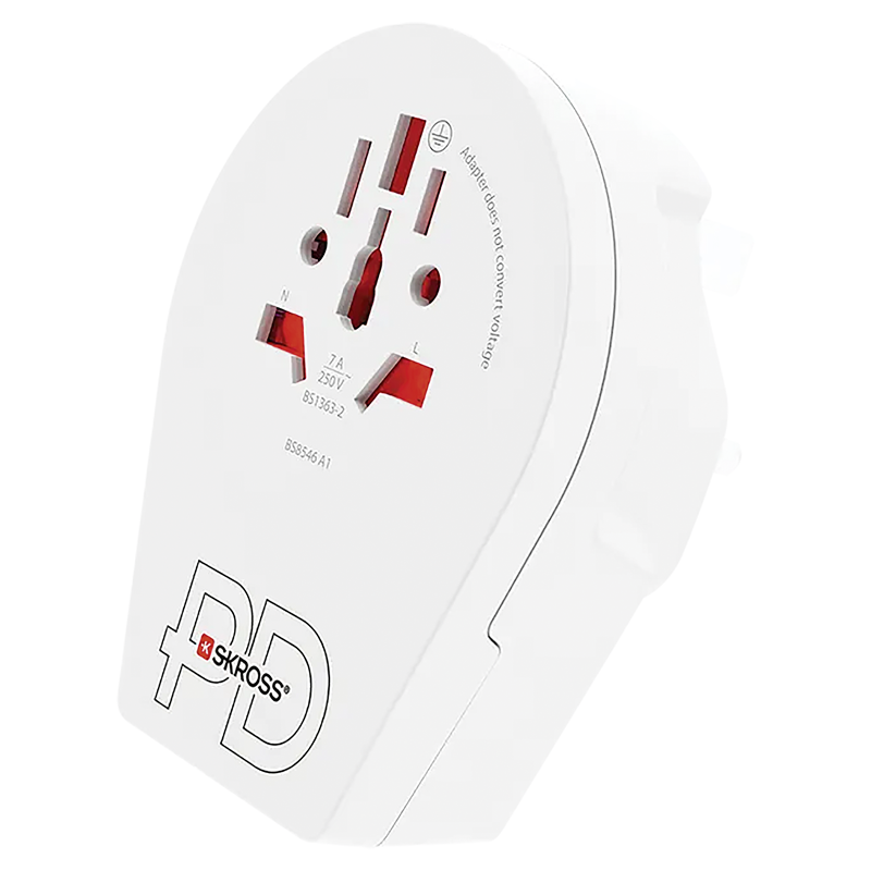 SKROSS Reiseadapter World - UK + 1xUSB-C 3-polig max. 7A ws