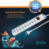 STEFFEN Steckdosenleiste TIDE 8xT13 3m mit Schalter und Haftmagnete ws