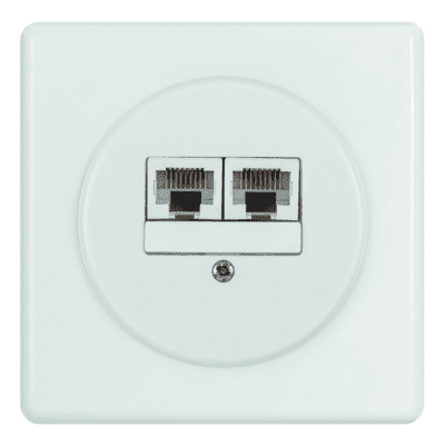 BASICO UP-Steckdose 2xRJ45 4-polig ungeschirmt ws