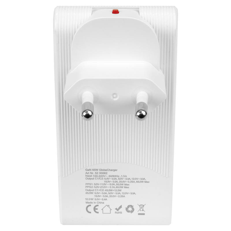 STEFFEN Reiseladeadapter World PD65W 2xUSB-C max. 5A weiss – Bild 2