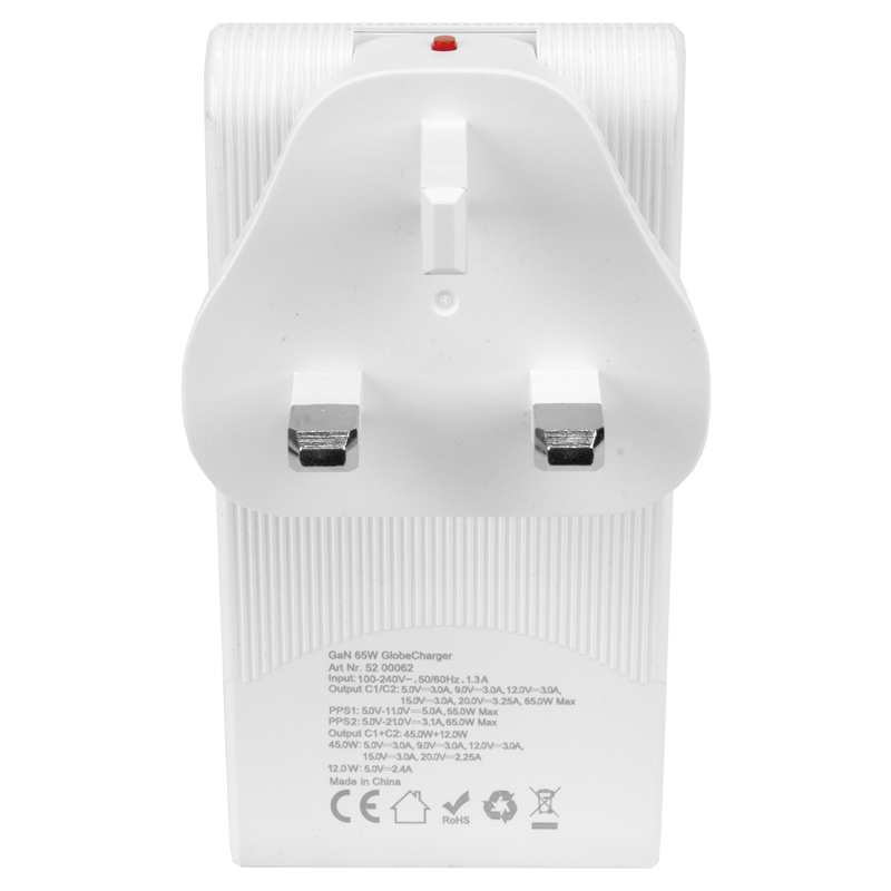 STEFFEN Reiseladeadapter World PD65W 2xUSB-C max. 5A weiss – Bild 3