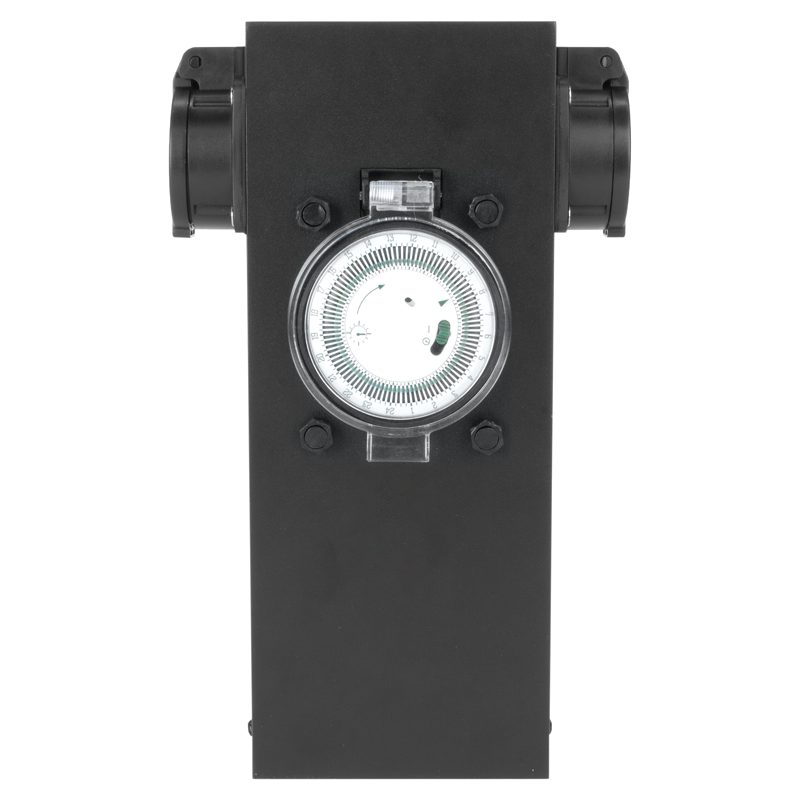 GardenLine Steckdosensäule mit Timer 2xT13 IP55 mit Überstromschutzschalter – Bild 5