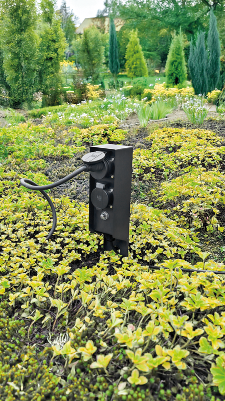 GardenLine Steckdosen-Erdpfahl 2xT13 IP55 mit Schutzschalter inkl. 5m Kabel – Bild 6