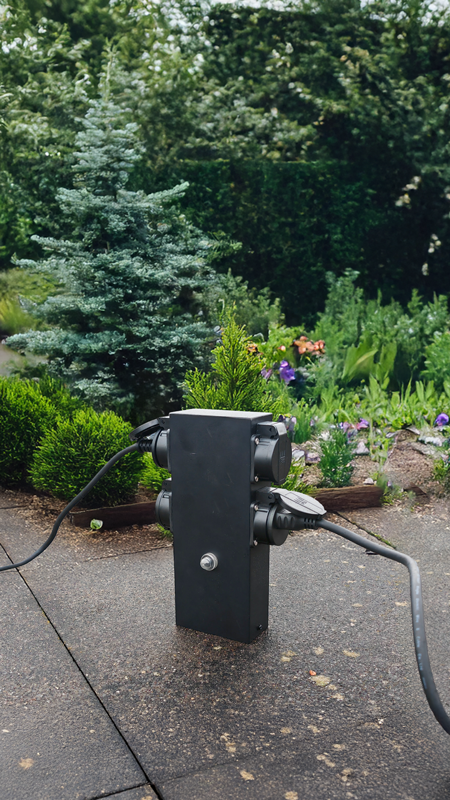 GardenLine Steckdosensäule 4xT13 IP55 mit Überstromschutzschalter – Bild 7