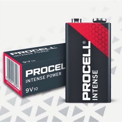 Duracell Procell Intense 9.0V, Zn/MnO2, 6LR61, 9V, Pack à 10 Stk.