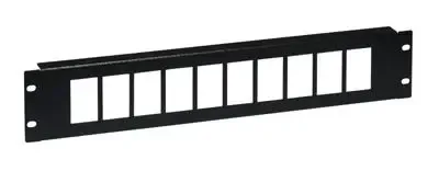 Contrik 10er Panel FLF, 19'' 2HE, leer, sw matt